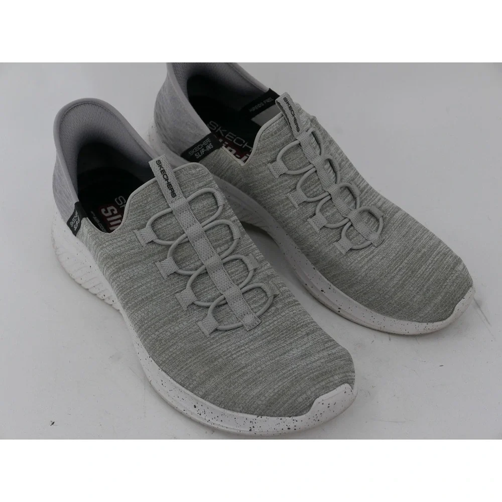 Skechers Ultra Flex 3 Slip-Ins Shoes Gray Slip On Athletic Sneakers Mens 11.5